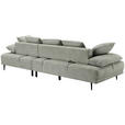 ECKSOFA in Mikrofaser Hellgrau  282/171 cm  - Hellgrau/Schwarz, Design, Textil/Metall (282/171cm) - Hom`in