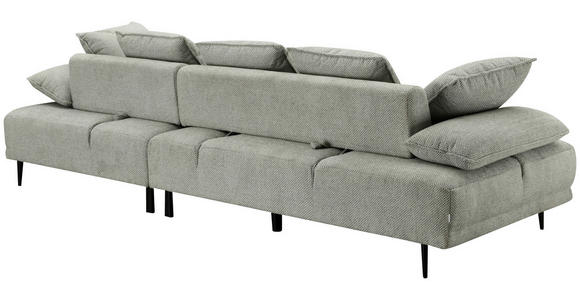 ECKSOFA in Mikrofaser Hellgrau  282/171 cm  - Hellgrau/Schwarz, Design, Textil/Metall (282/171cm) - Hom`in