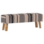 HOCKERBANK 140/47/33 cm Flachgewebe Naturfarben, Schwarz Holz  - Schwarz/Naturfarben, LIFESTYLE, Holz/Textil (140/47/33cm) - Landscape