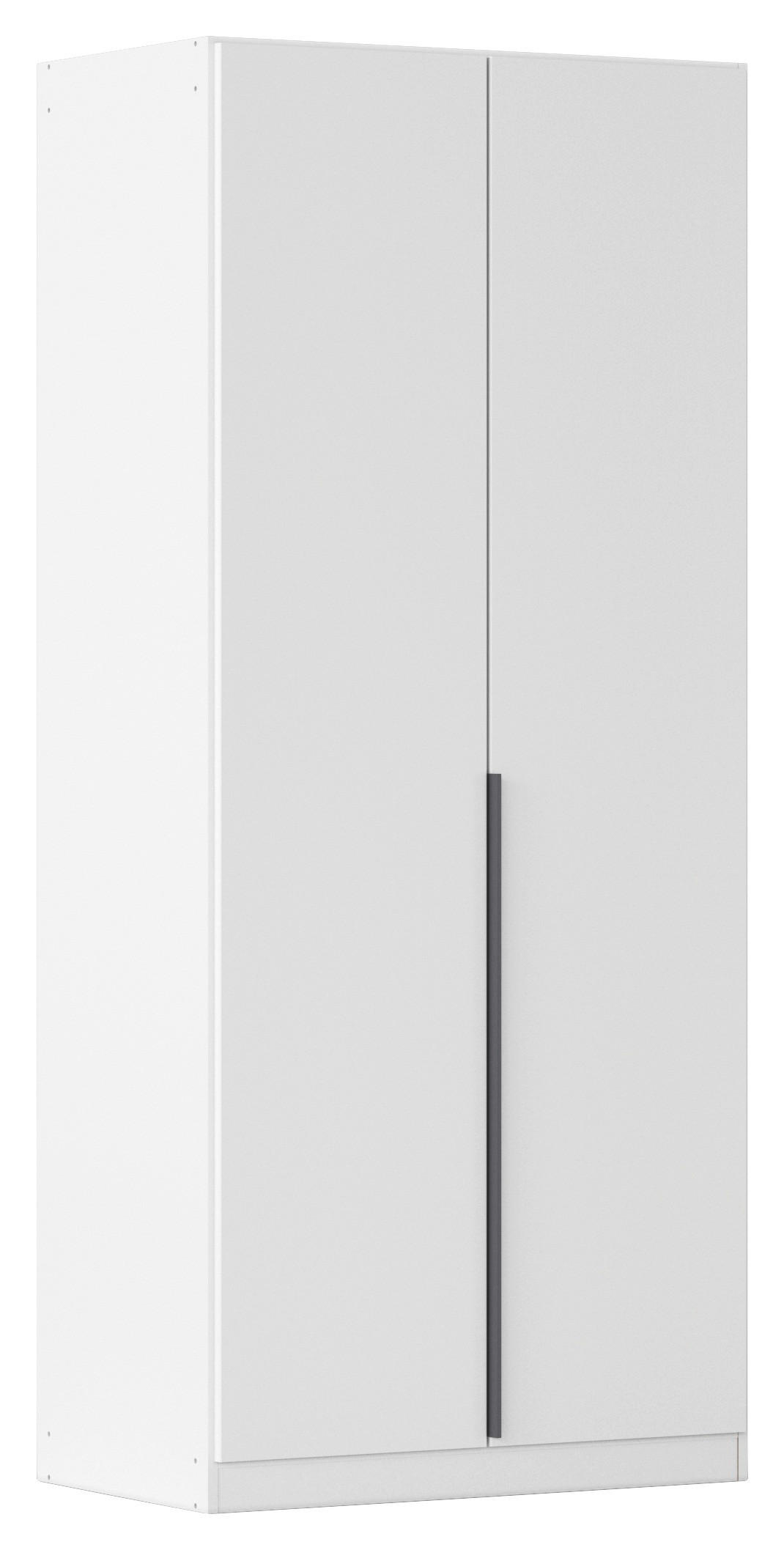 DREHTÜRENSCHRANK 91/229/54 cm 2-türig Weiß  - Weiß/Grau, MODERN, Holzwerkstoff/Metall (91/229/54cm) - Rauch Möbel