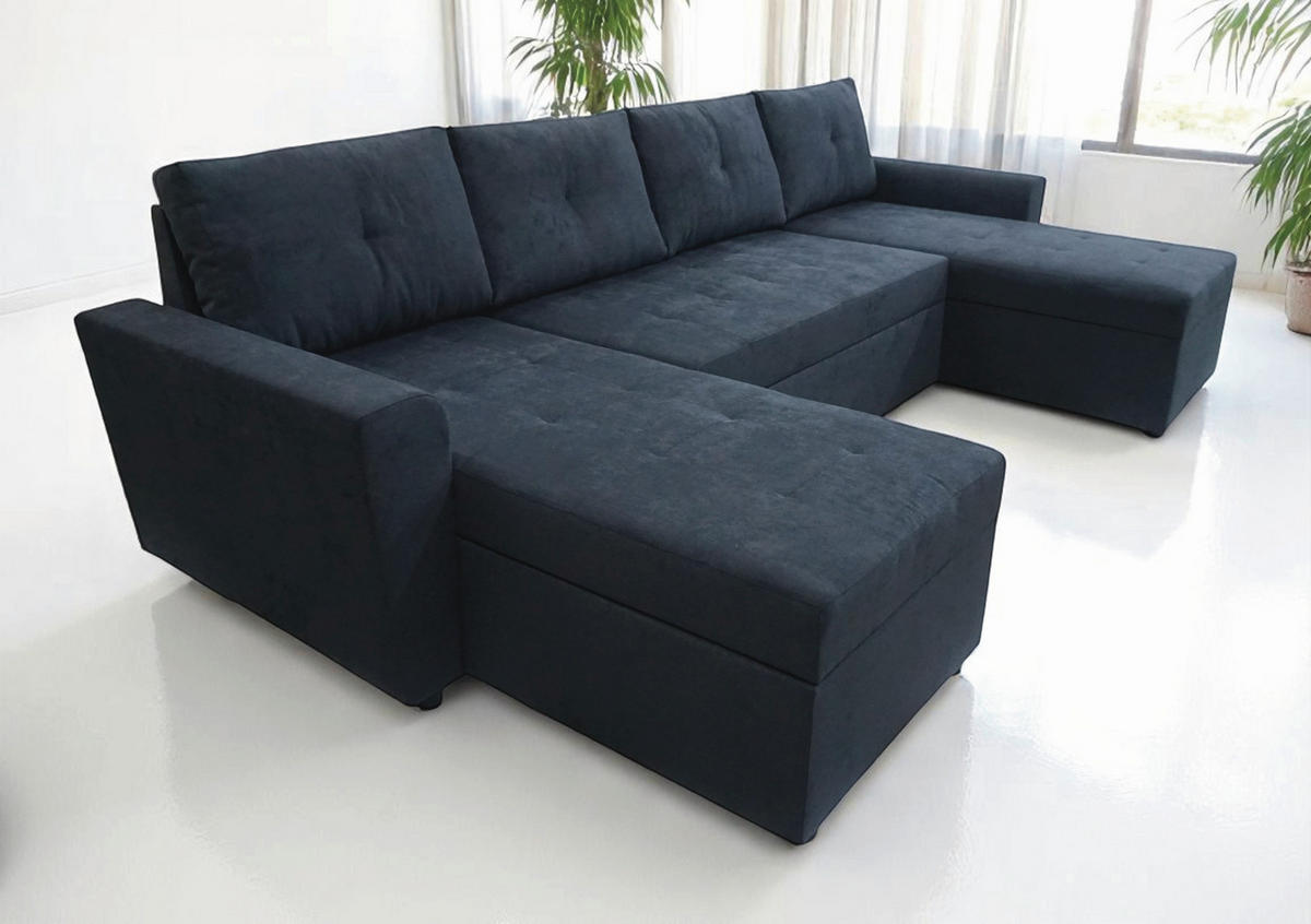 WOHNLANDSCHAFT TERMOLI Anthrazit Jacquard  - Anthrazit/Schwarz, Design, Kunststoff/Textil (155/296/155cm) - MID.YOU