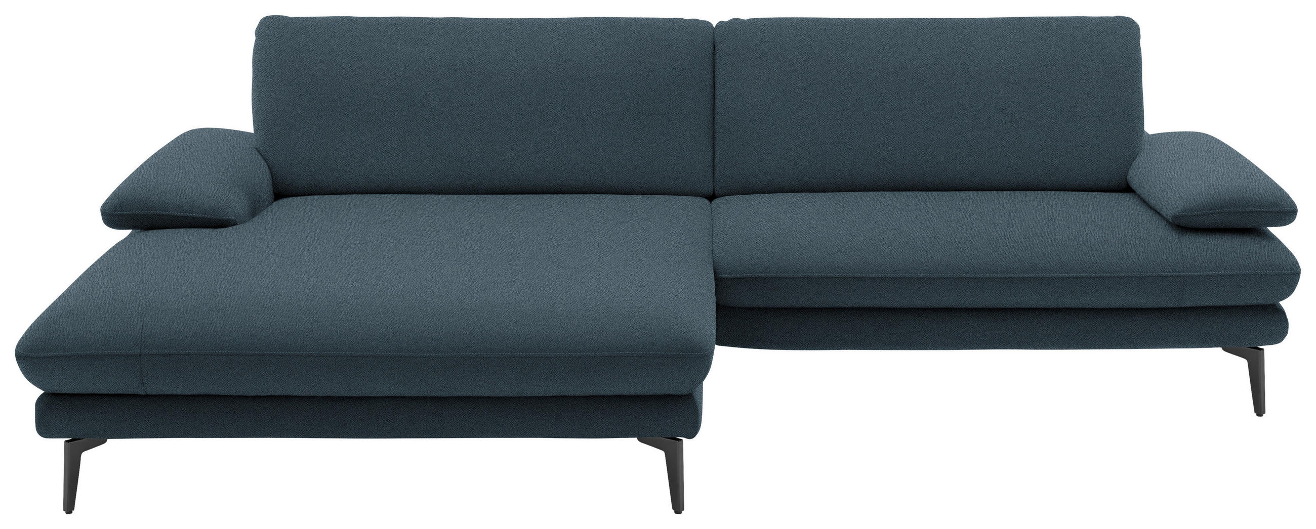 ECKSOFA in Webstoff Dunkelblau  - Schwarz/Dunkelblau, Design, Textil/Metall (184/284cm) - Dieter Knoll
