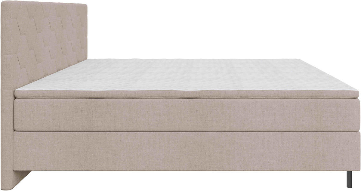 BOXSPRINGBETT 160/200 cm  Beige  - Beige/Schwarz, Konventionell, Textil/Metall (160/200cm) - Chameo