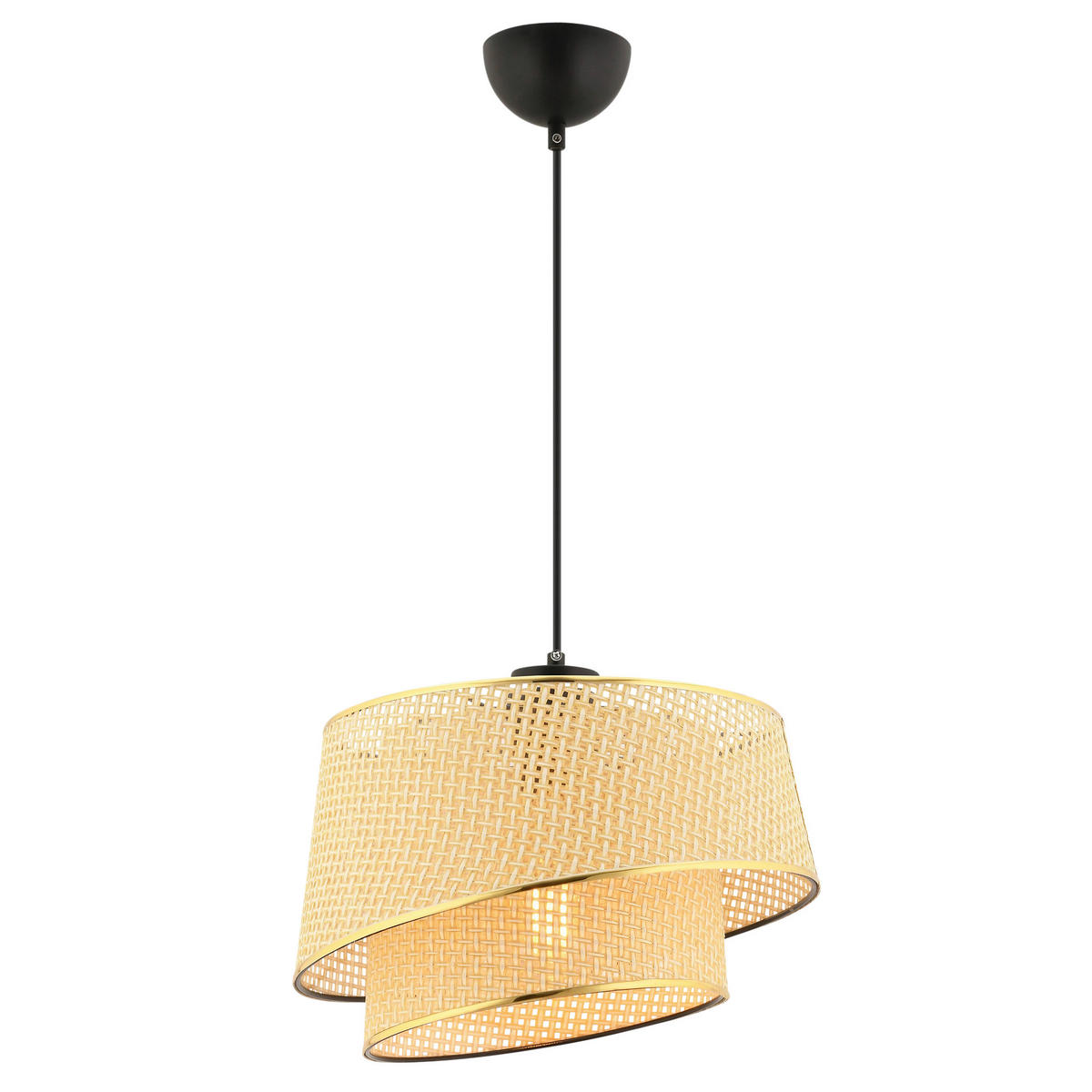 HÄNGELEUCHTE 32/65 cm   - Beige/Goldfarben, Design, Textil/Metall (32/65cm) - P & B