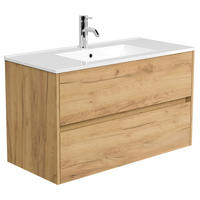 WASCHTISCHKOMBI 100 cm  - Eichefarben/Weiß, MODERN, Keramik/Holzwerkstoff (100cm) - MID.YOU