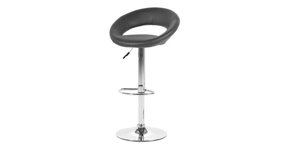 BARHOCKER Schwarz, Chromfarben Chrom-Nickel-Molybdän Stahl Stoffauswahl - Chromfarben/Schwarz, Design, Kunststoff/Metall (56/82-103/50cm) - Carryhome