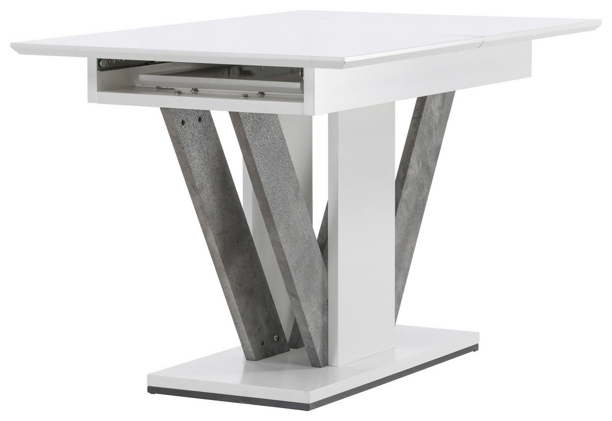 ESSTISCH in Holzwerkstoff 120/80/76 cm  - Weiß/Grau, Design, Holz/Holzwerkstoff (120/80/76cm) - Livetastic
