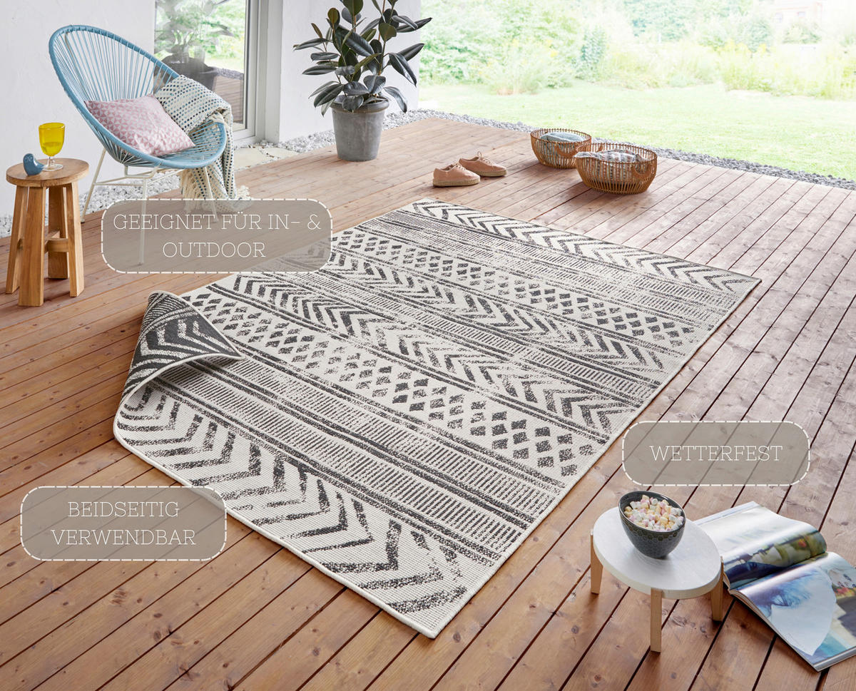 OUTDOORTEPPICH 240/340 cm Twin Supreme Creme, Schwarz  - Creme/Schwarz, Design, Kunststoff (240/340cm)