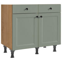 SCHUBKASTENUNTERSCHRANK 90/87/56 cm  in Grün, Eichefarben  - Eichefarben/Schwarz, MODERN, Holzwerkstoff/Metall (90/87/56cm) - Nobilia