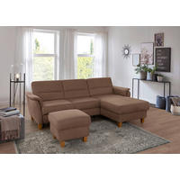 HOCKER PALMERA V Mikrofaser Braun  - Eichefarben/Braun, KONVENTIONELL, Holz/Textil (58/48/58cm) - Sit & More