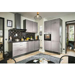 ECKKÜCHE 220/120 cm  in Graphitfarben, Schwarz, Hellgrau  - Hellgrau/Schwarz, Design, Holzwerkstoff/Metall (220/120cm) - Xora