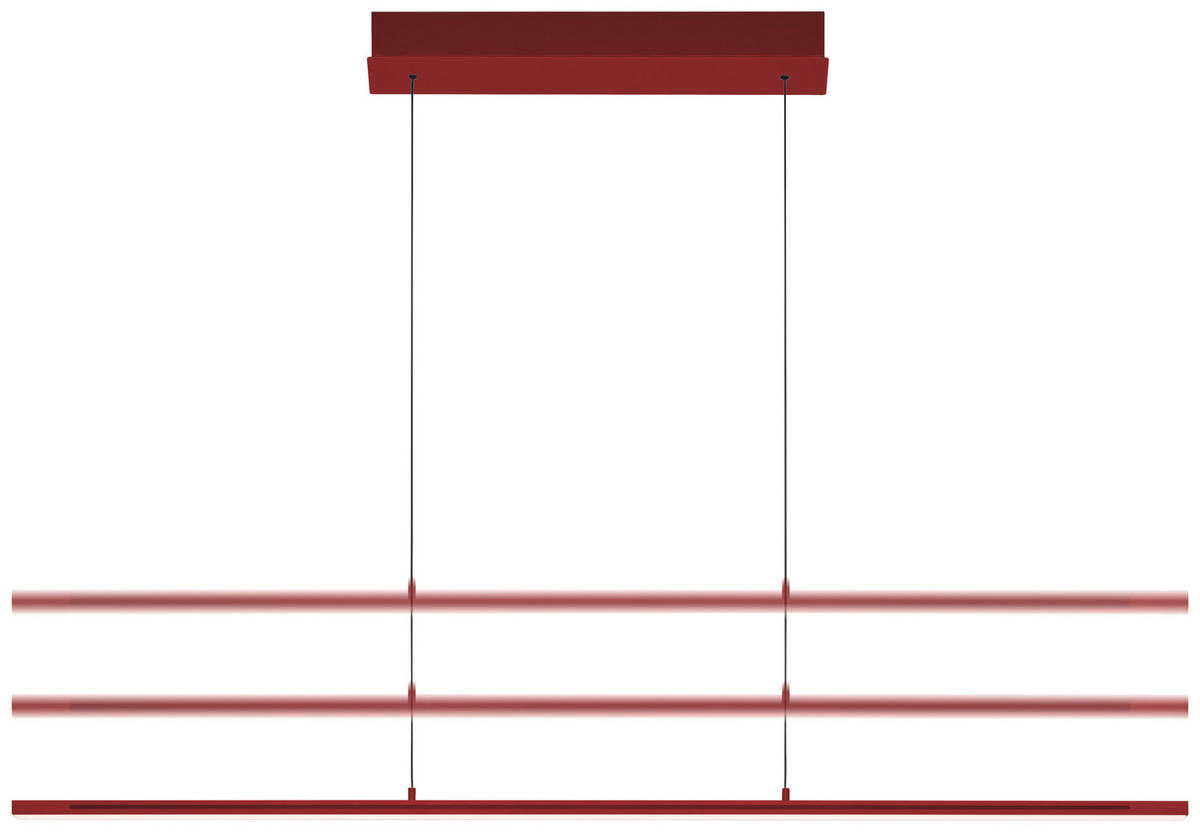 LED-HÄNGELEUCHTE 121/20/150 cm  - Rot, Design, Metall (121/20/150cm) - Hell