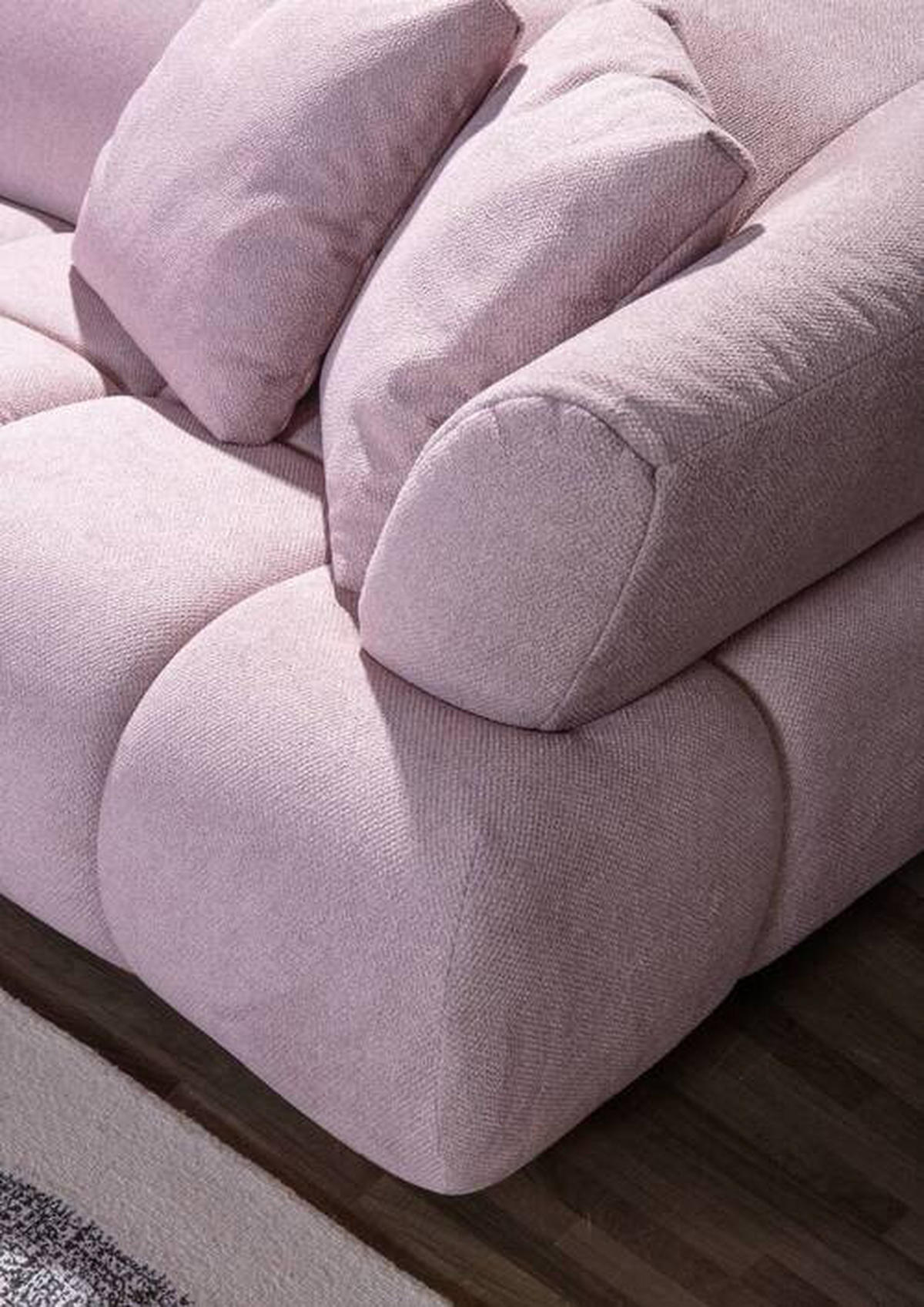 HÖRNSOFFA i velour gammalrosa  - svart/gammalrosa, Design, textil/plast (220/283cm) - MID.YOU