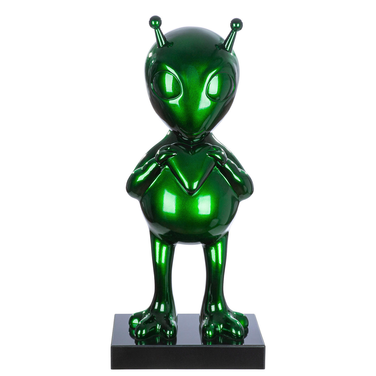 SKULPTUR - Jadegrün/Schwarz, Basics, Kunststoff/Stein (30/68/21,5cm)