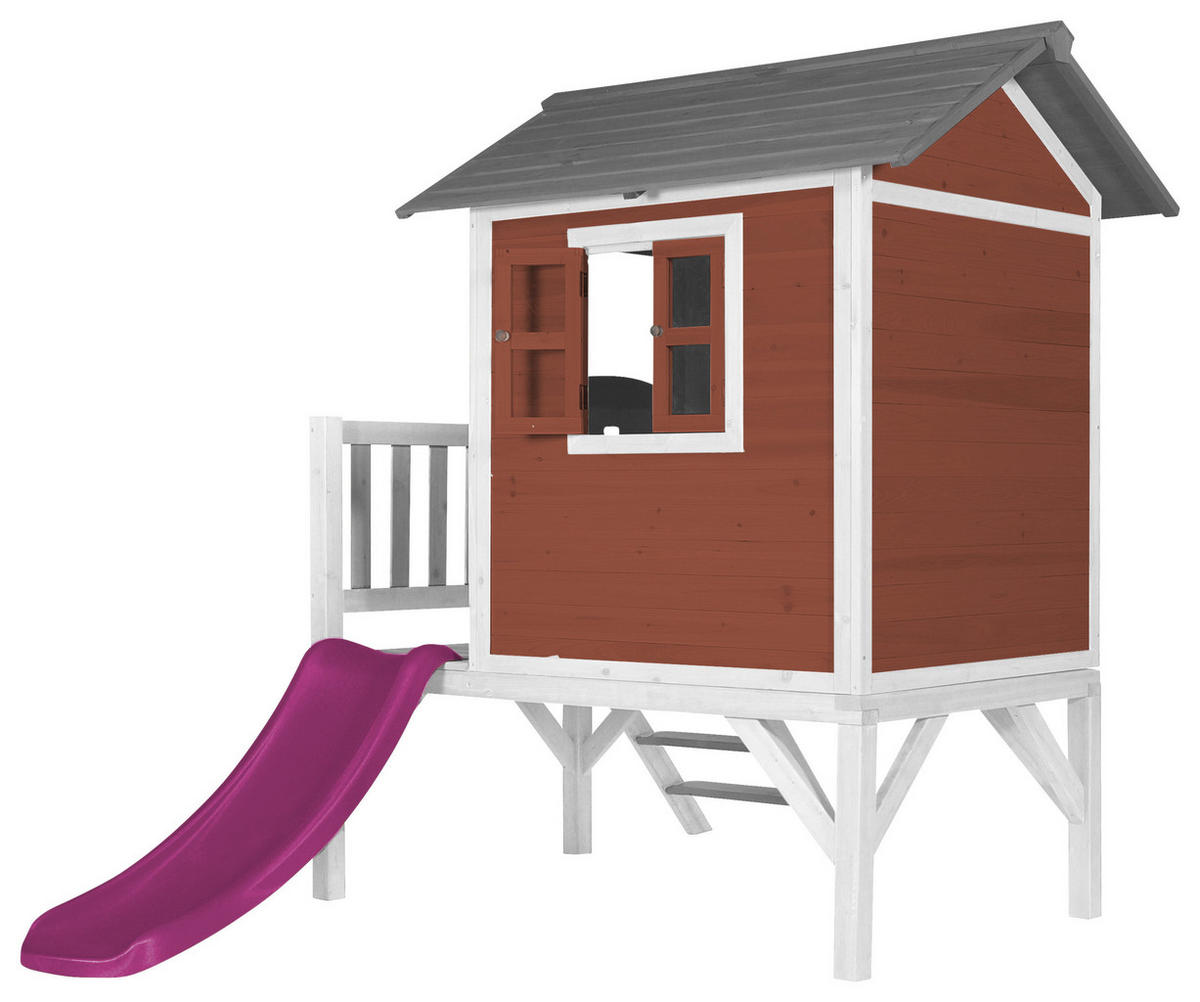 SPIELHAUS 240/189/167 cm  - Weiss/Rot, Konventionell, Holz/Kunststoff (240/189/167cm)