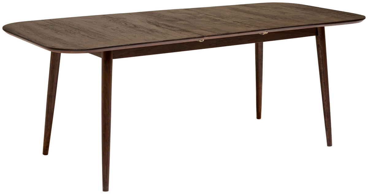 ESSTISCH 200/85/76 cm Echtholz  Holz ausziehbar rechteckig Dunkelbraun  - Dunkelbraun, MODERN, Holz (200/85/76cm) - Livetastic