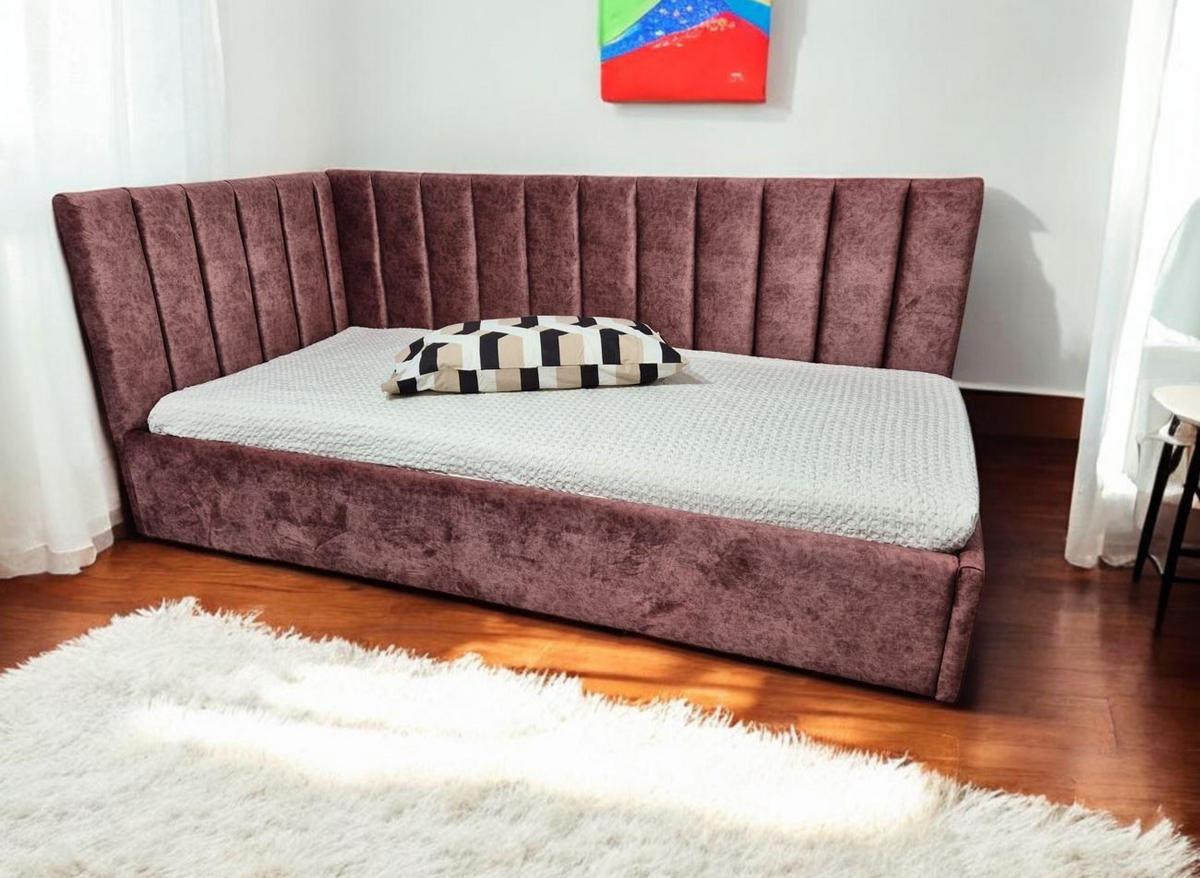 PAT TAPIȚAT  in roz închis  - roz închis, Modern, textil (210/105/90cm) - Hom`in
