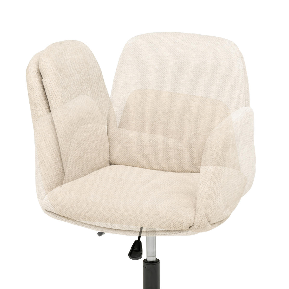 DREHSTUHL Webstoff Beige  - Beige/Schwarz, Modern, Kunststoff/Textil (55/85-95/60cm) - MID.YOU