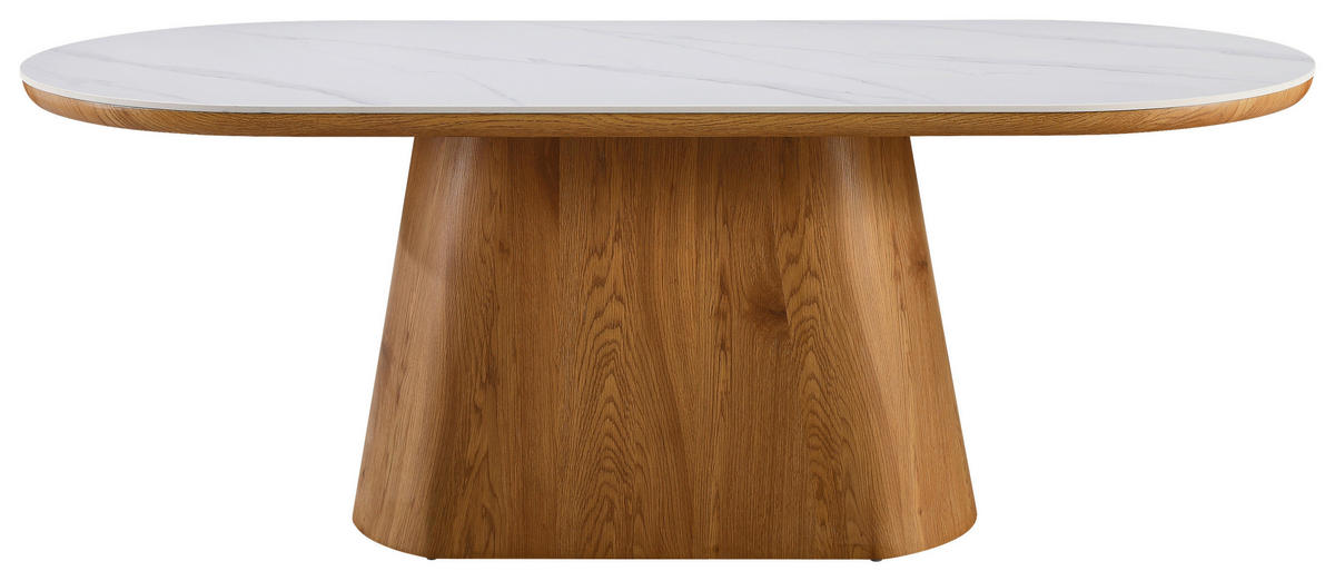 ESSTISCH in Holz, Keramik, Papier 200/110/75 cm  - Eichefarben/Weiß, MODERN, Holz/Keramik (200/110/75cm) - Livetastic