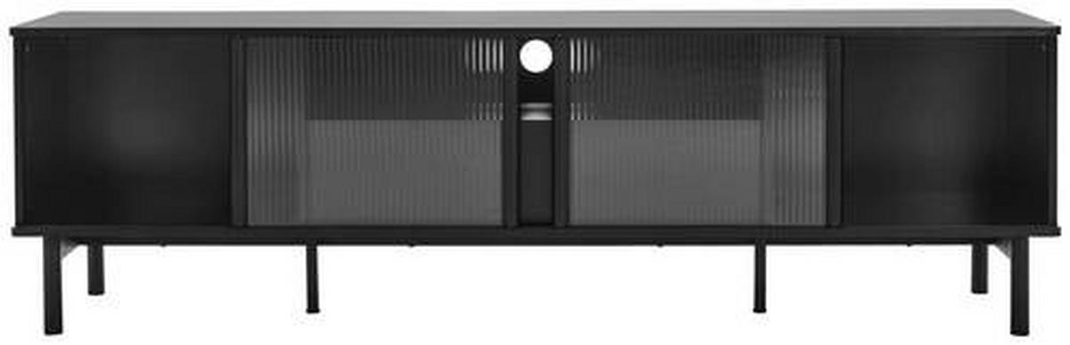 LOWBOARD  in 180/53/40 cm  - Schwarz, Design, Glas/Holz (180/53/40cm) - MID.YOU