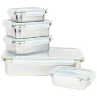 VORRATSDOSENSET 5-teilig  - Edelstahlfarben/Transparent, Basics, Kunststoff/Metall - Homeware Profession.