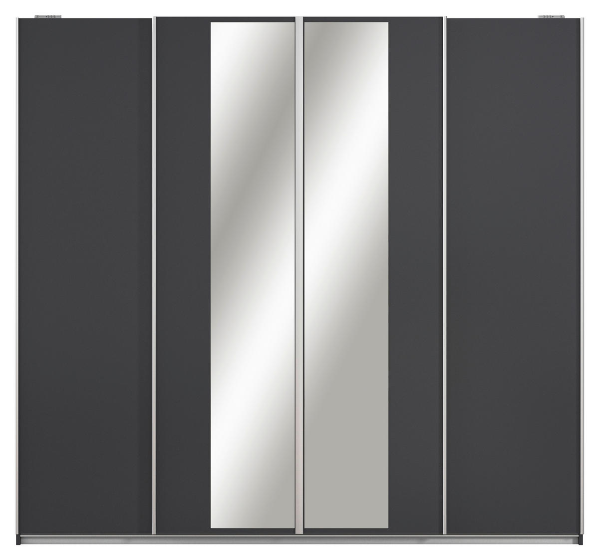 SCHWEBETÜRENSCHRANK in Dunkelgrau, Klar  - Klar/Dunkelgrau, Modern, Holzwerkstoff/Metall (226/211/62cm) - Rauch Möbel