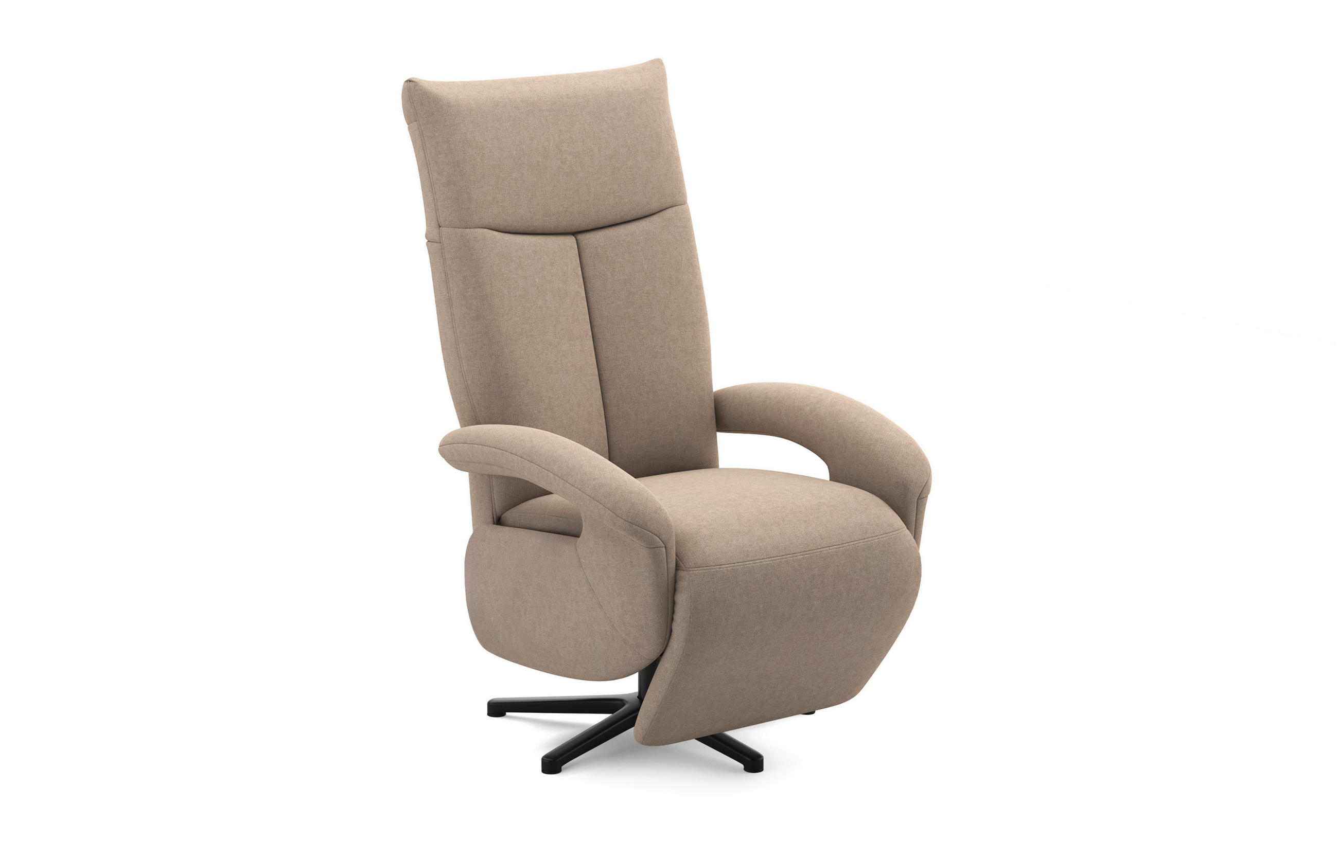 SESSEL in Flachgewebe Taupe  - Taupe/Schwarz, Konventionell, Textil/Metall (74/112/82cm) - Sit & More