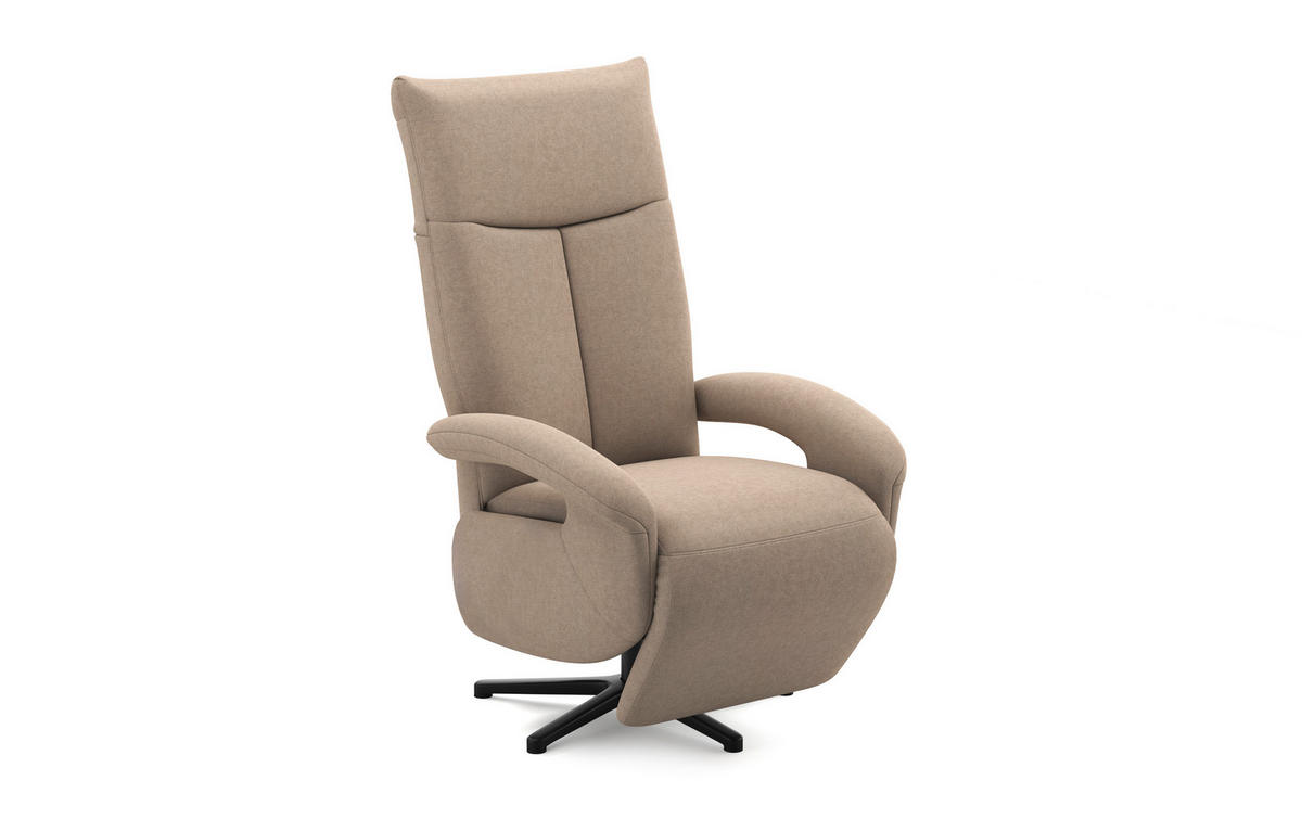 SESSEL in Flachgewebe Taupe  - Taupe/Schwarz, KONVENTIONELL, Textil/Metall (74/112/82cm) - Sit & More