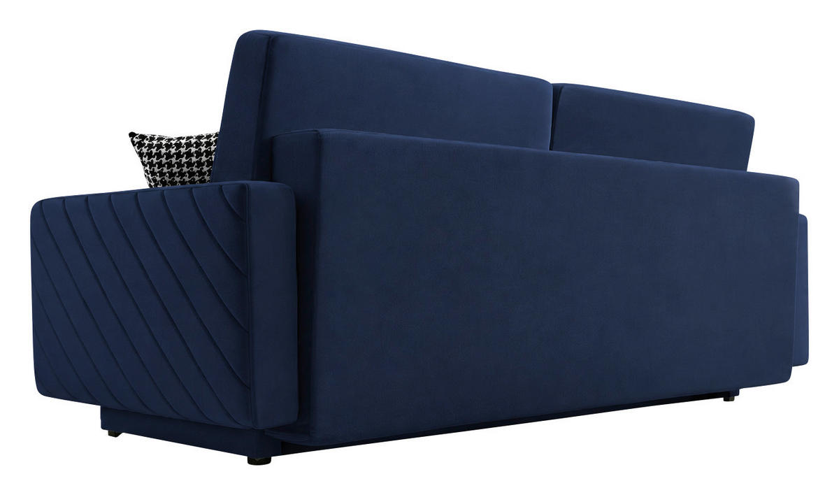 SCHLAFSOFA Dunkelblau  - Schwarz/Dunkelblau, Design, Holz/Kunststoff (230/96/97cm) - MID.YOU