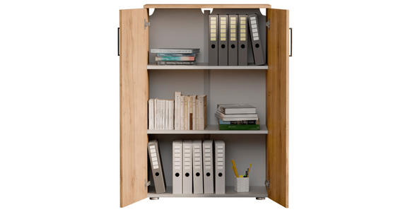 SCHUHSCHRANK 80/120/38 cm  - Eichefarben/Silberfarben, Basics, Holzwerkstoff/Kunststoff (80/120/38cm) - Moderano