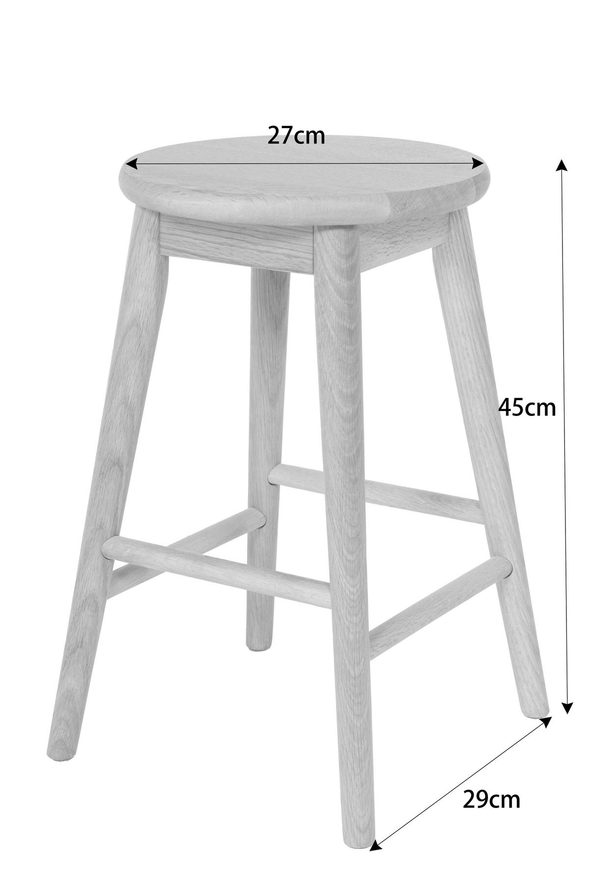 HOCKER Eiche Eichefarben  - Eichefarben, Natur, Holz (30/45/30cm) - Linea Natura