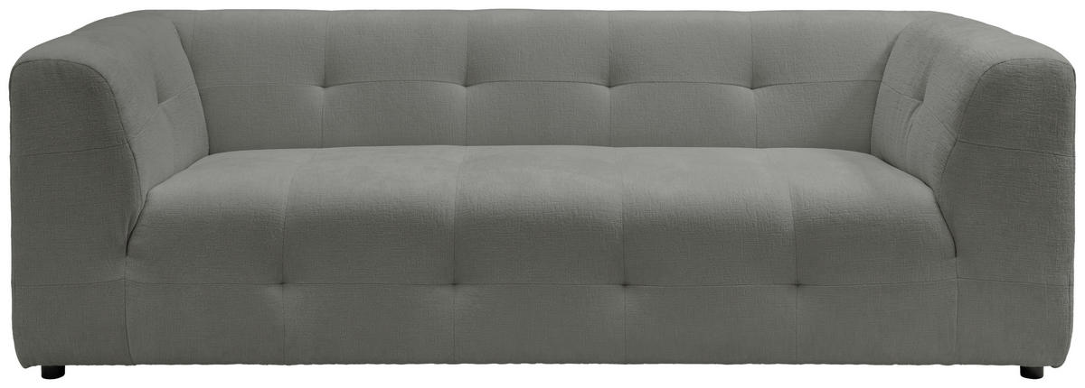 2,5-SITZER in Mikrofaser Graubraun  - Graubraun/Schwarz, Design, Kunststoff/Textil (218/72/95cm) - Livetastic