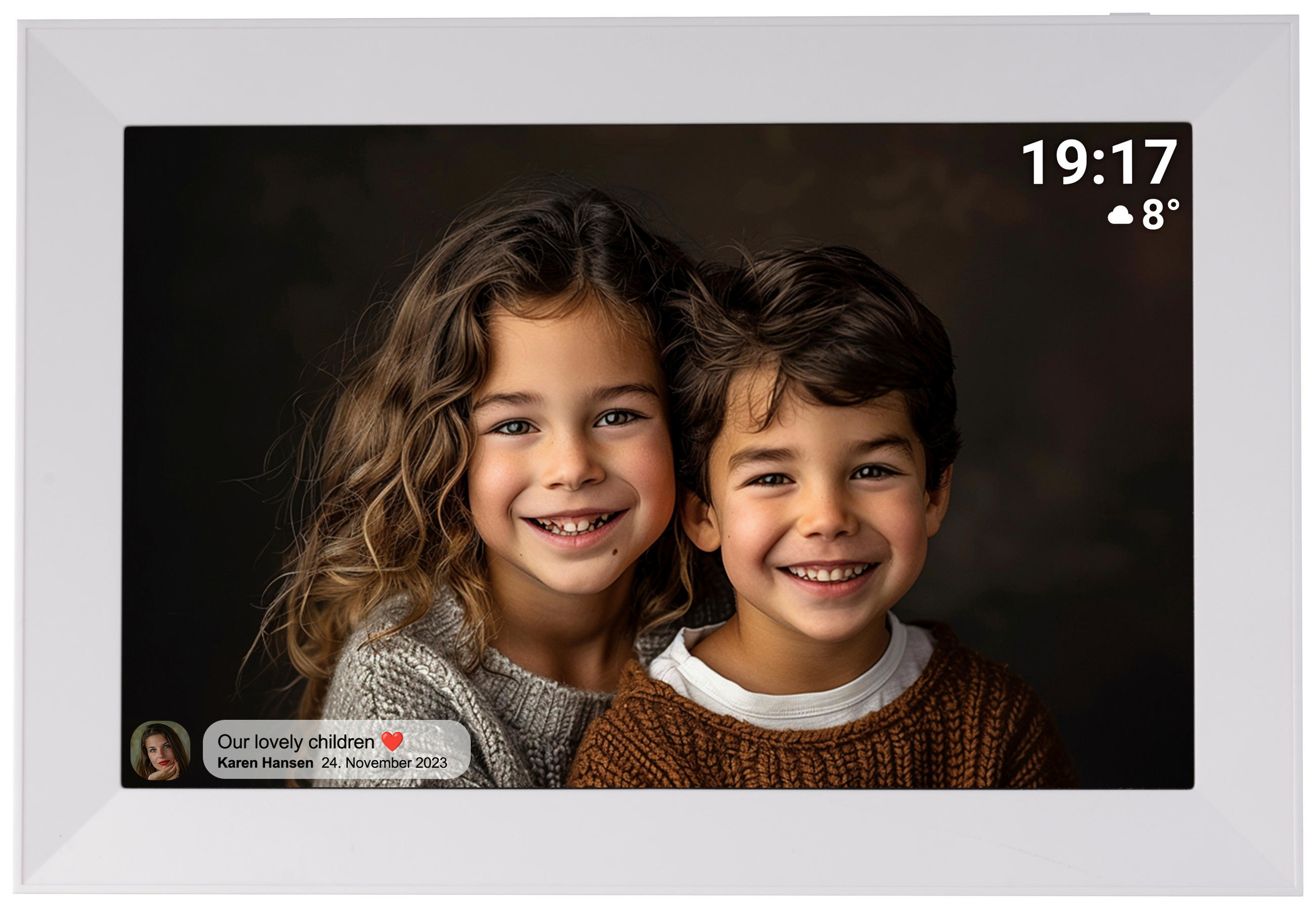 DIGITALER BILDERRAHMEN - Weiß, Design, Kunststoff (26/18/2,5cm) - DENVER