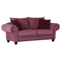 3-SITZER-SOFA Flachgewebe Rosa  - Dunkelrosa/Schwarz, ROMANTIK / LANDHAUS, Holz/Textil (218/81/91cm) - Landscape