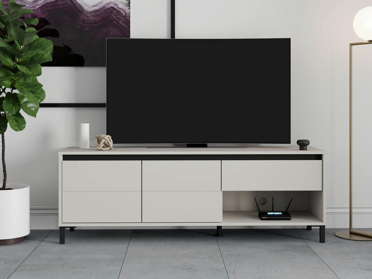 LOWBOARD  in 150,5/52/40 cm  - Kaschmir/Schwarz, Basics, Holzwerkstoff/Kunststoff (150,5/52/40cm) - Carryhome