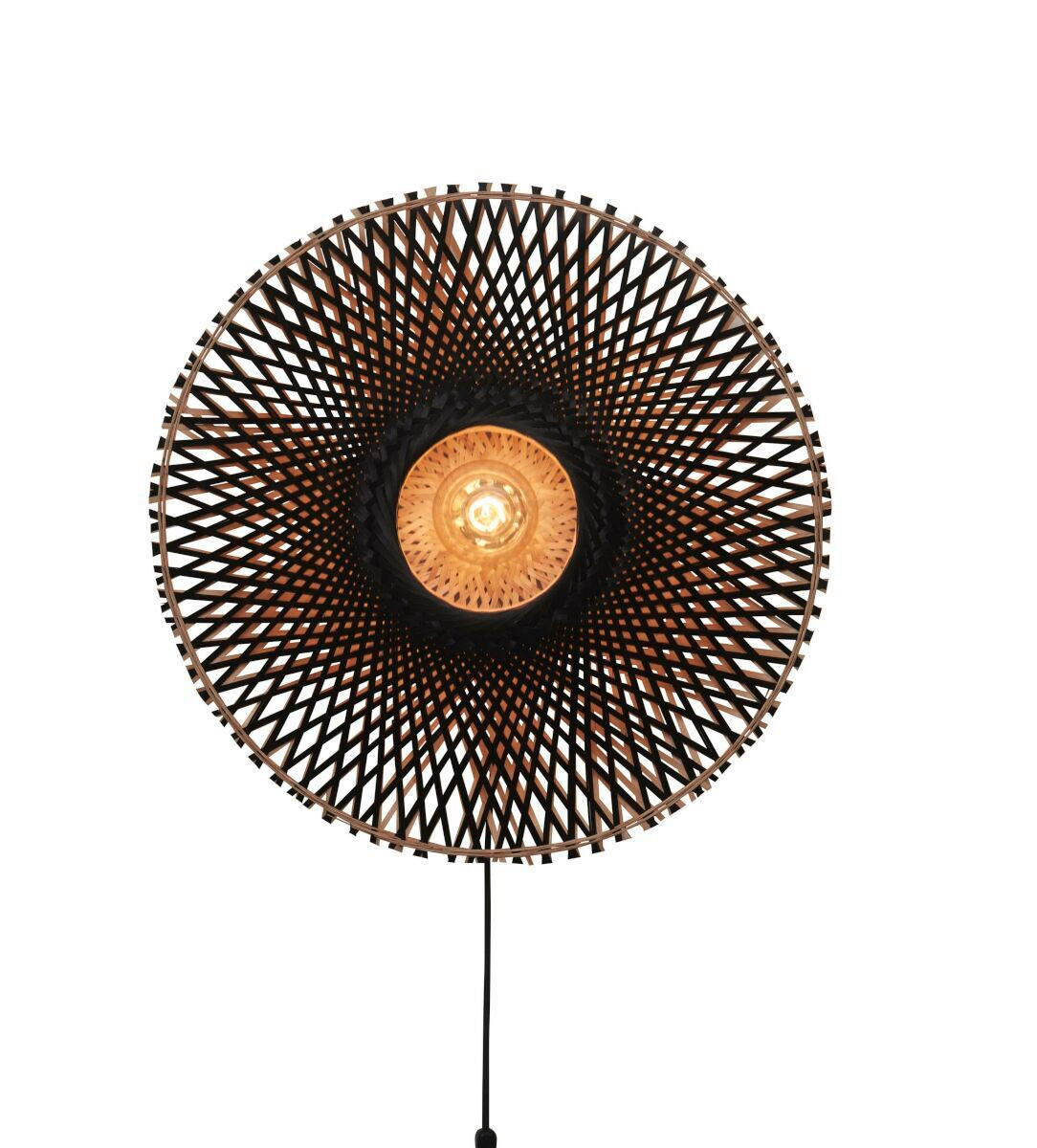 VÄGGLAMPA GOOD&MOJO  87/20/87 cm   - svart/naturfärgad, Trend (87/20/87cm) - Good & Mojo