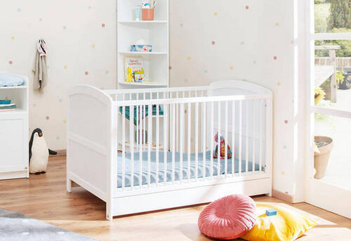 GITTERBETT PINOLINO LAURA 145/75/90 cm  - Weiß, ROMANTIK / LANDHAUS, Holzwerkstoff (145/75/90cm) - Pinolino