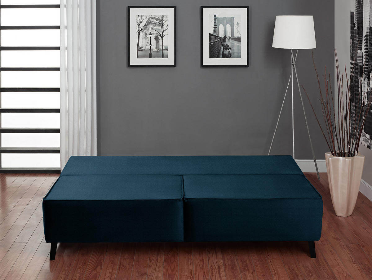 SCHLAFSOFA in Petrol  - Petrol/Schwarz, Konventionell, Textil/Metall (197/91/88cm) - Novel