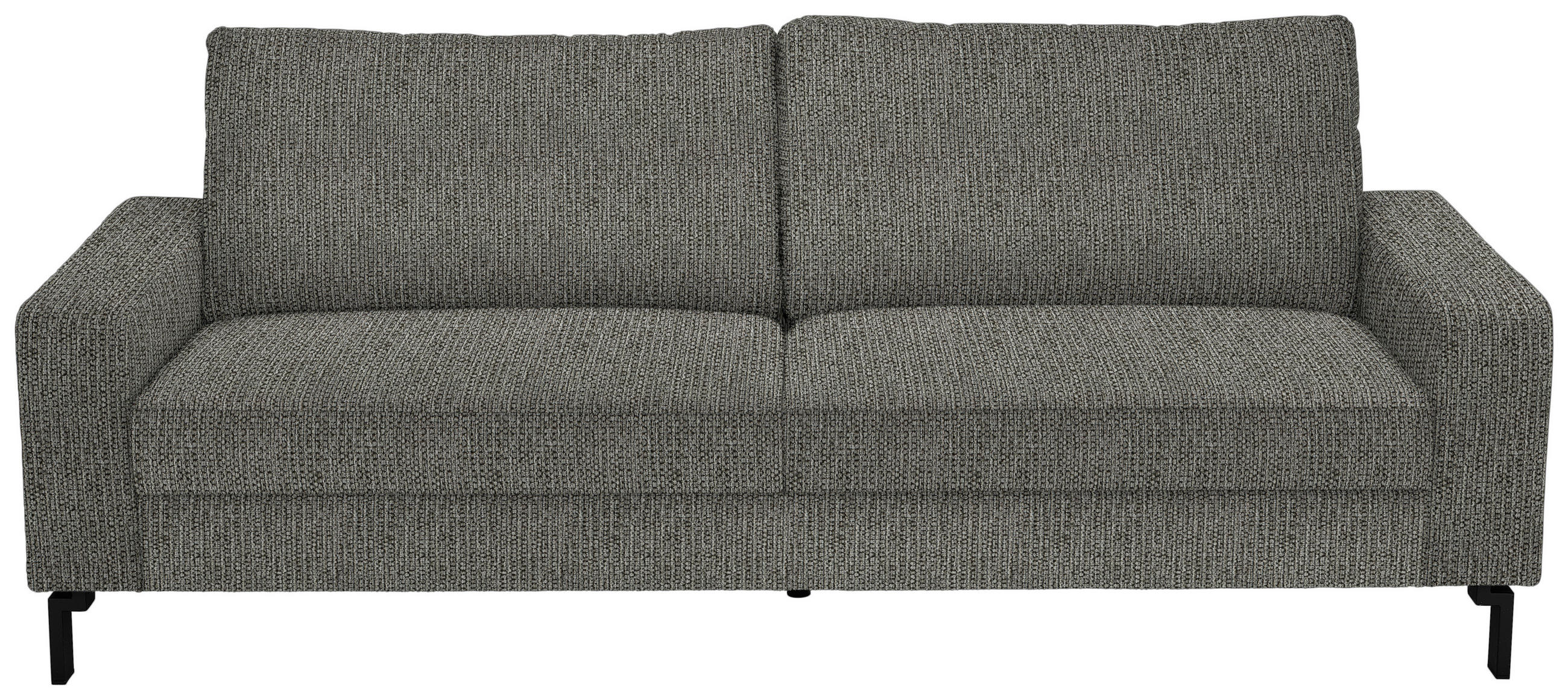 3-SITZER-SOFA in Flachgewebe Graubraun  - Graubraun/Schwarz, Design, Textil/Metall (218/86/97cm) - Hom`in