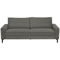 3-SITZER-SOFA in Flachgewebe Graubraun  - Graubraun/Schwarz, Design, Textil/Metall (218/86/97cm) - Hom`in