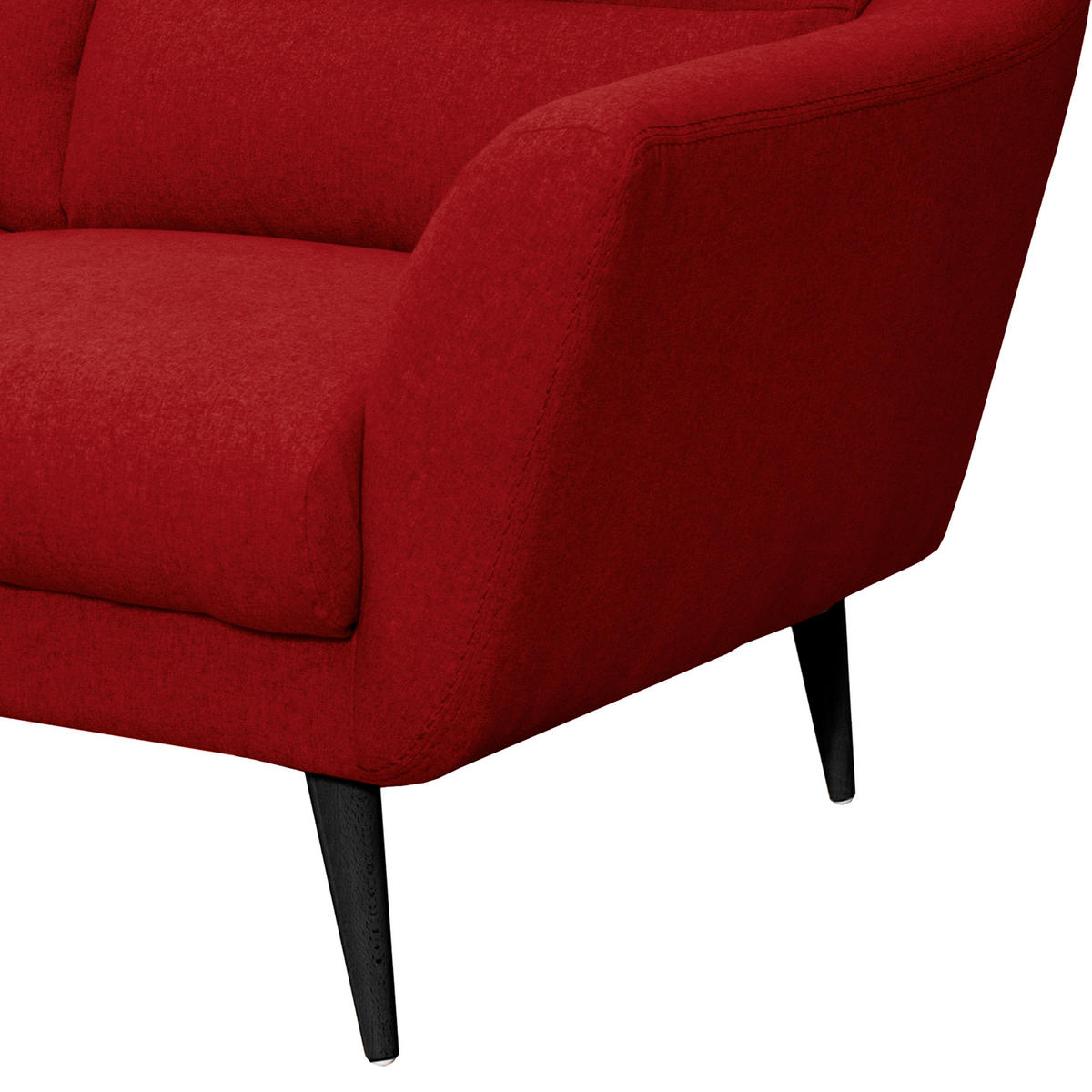 2-SITZER-SOFA in Webstoff Rot  - Rot/Schwarz, Design, Holz/Textil (158/87/88cm) - Livetastic