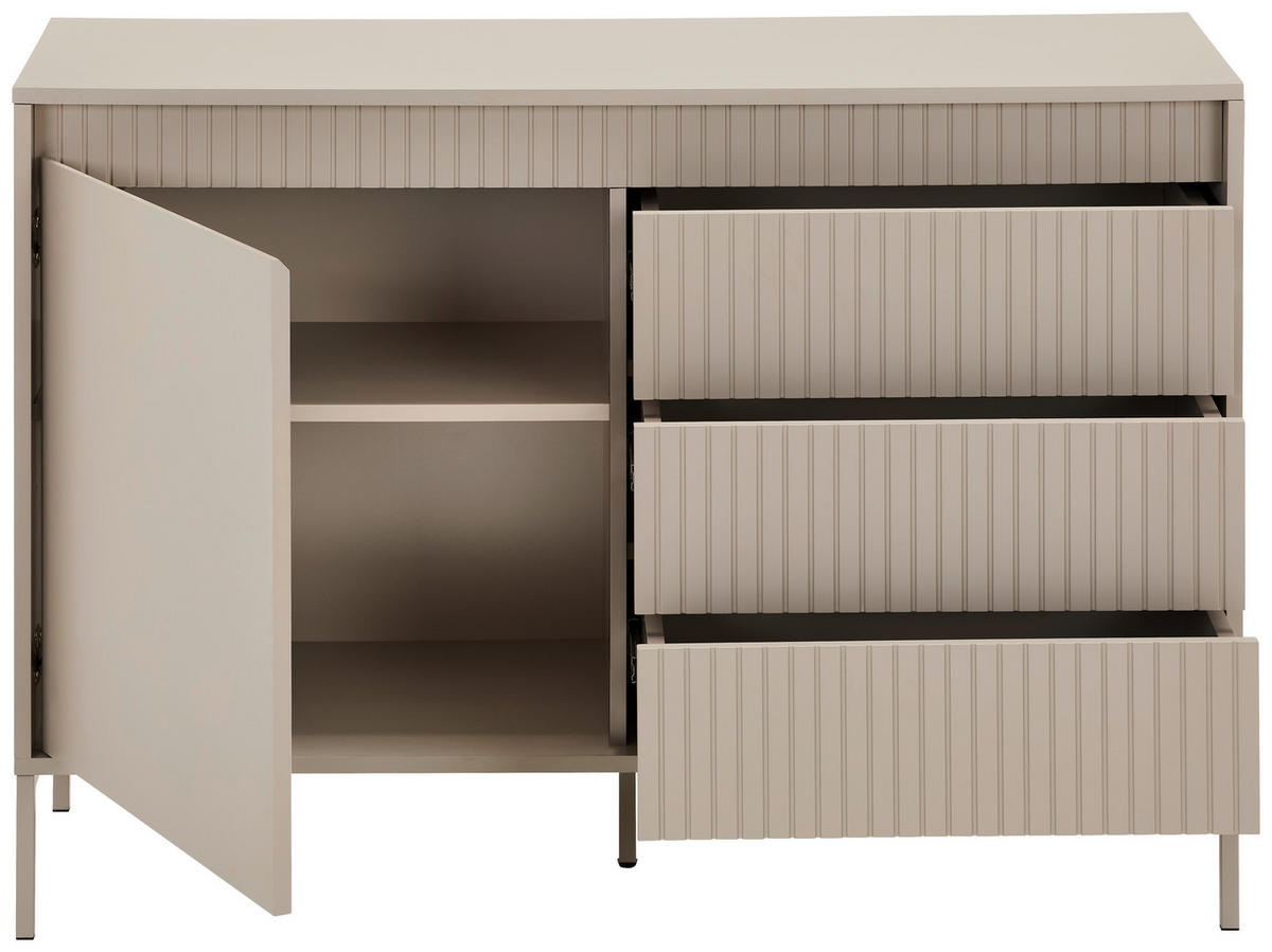 KOMODA, kašmírová, 110,8/77,8/40 cm - kašmírová, Trend, kov/kompozitní dřevo (110,8/77,8/40cm) - Xora