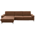 ECKSOFA  in Echtleder Braun  176/334 cm  - Schwarz/Braun, Design, Leder/Metall (176/334cm) - Dieter Knoll