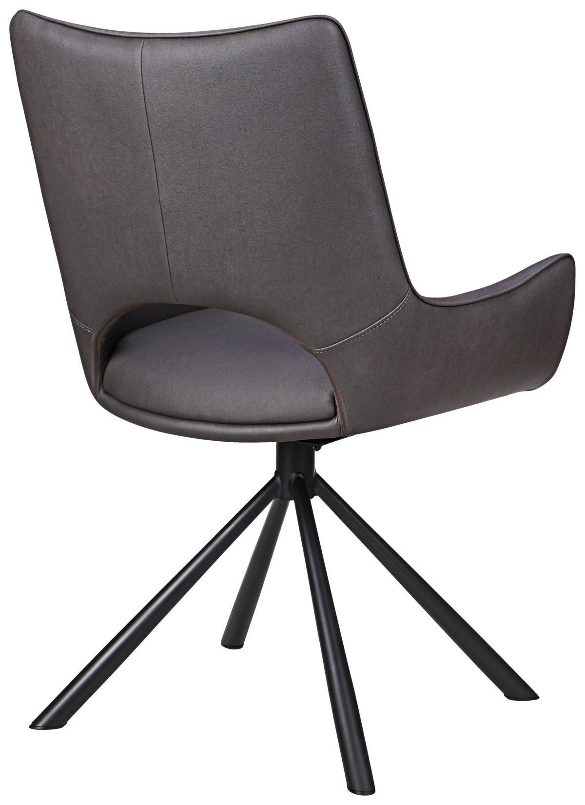 STUHL - Dunkelgrau/Schwarz, Design, Textil/Metall (57/88,5/62cm) - Carryhome