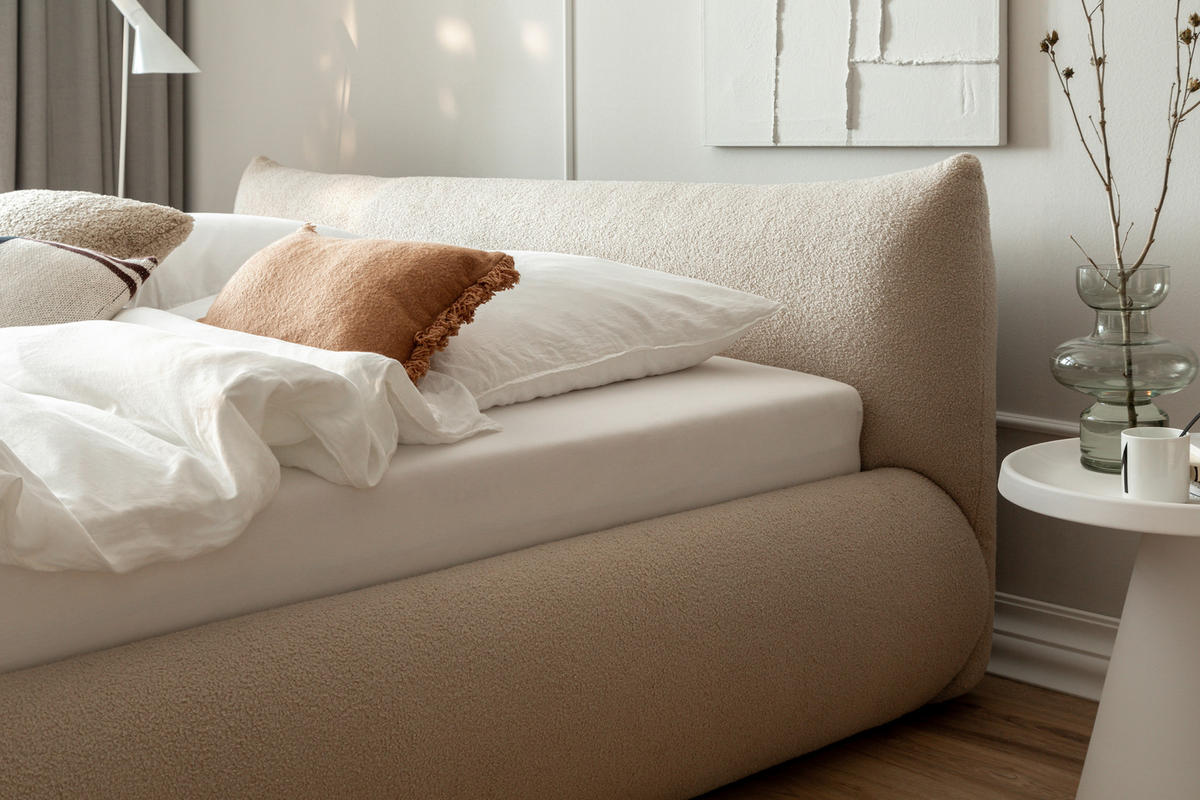 ČALÚNENÁ POSTEĽ, 180/200 cm, taupe - čierna/taupe, Modern, drevo/kompozitné drevo (180/200cm) - MID.YOU