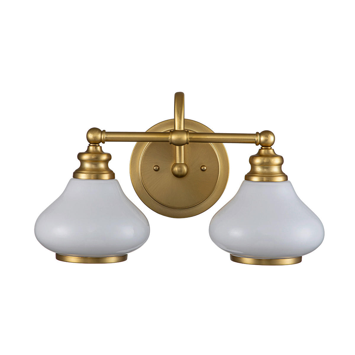 VÄGGLAMPA FÖR BADRUM Elstead Ainsley 40.6 /20,6/23,1 cm   - mässingsfärgad, Klassisk, metall/glas (40.6 /20,6/23,1cm) - Elstead Lighting