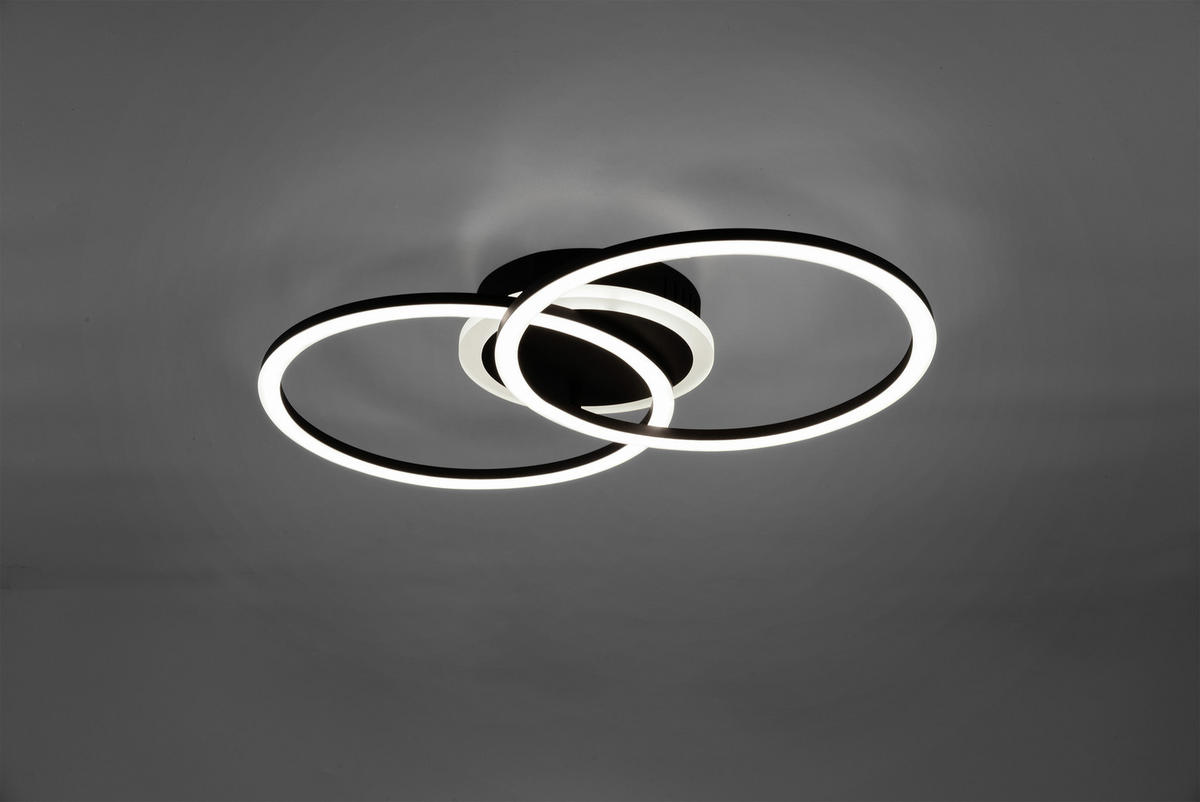 LED-DECKENLEUCHTE 25 W    50/30/7,5 cm  - Weiss/Schwarz, Design, Kunststoff/Metall (50/30/7,5cm)