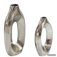 DEKOVASE  - Silberfarben, Design, Metall (20,5/40/7,5cm) - Livetastic