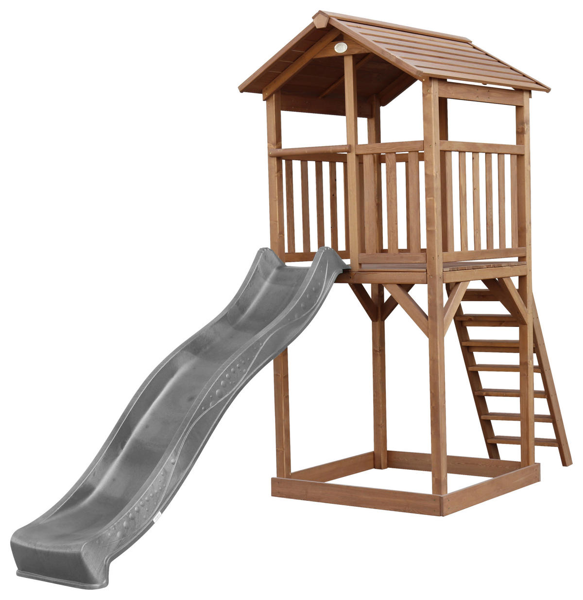 SPIELTURM 111,2/241,9/349 cm  - Braun/Grau, Konventionell, Holz/Kunststoff (111,2/241,9/349cm)