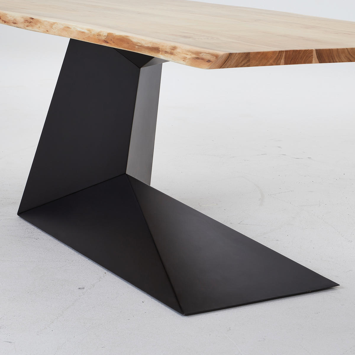 ESSTISCH Akazie vollmassiv rechteckig Schwarz, Akaziefarben  - Schwarz/Akaziefarben, MODERN, Holz/Metall (200/100/76cm) - Livetastic